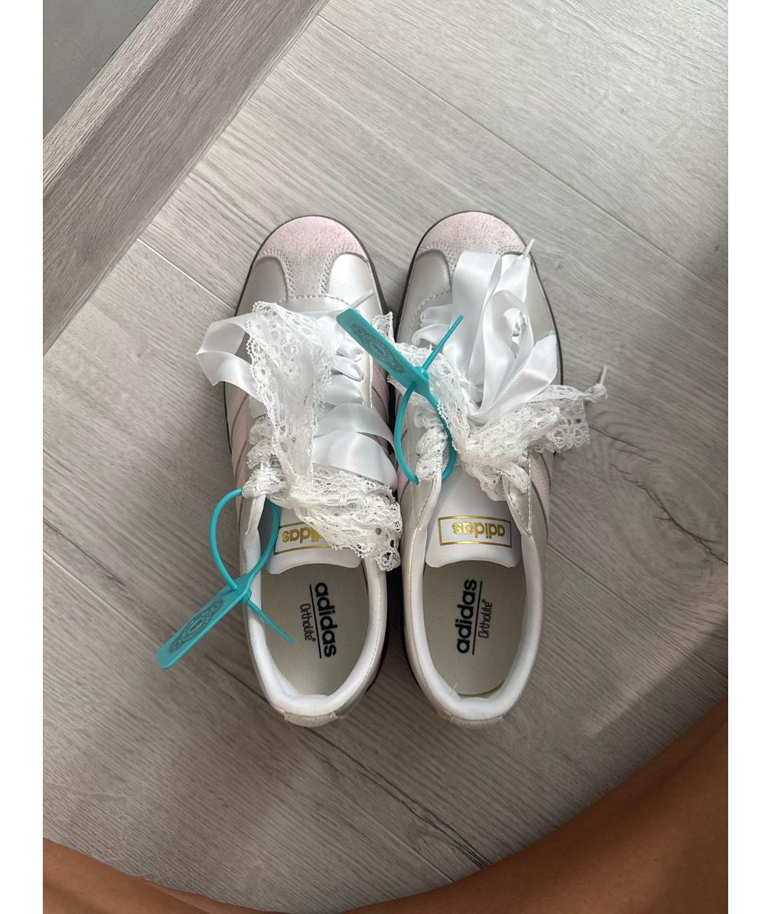 ADIDAS Серебряные замшевые кеды, фото 3