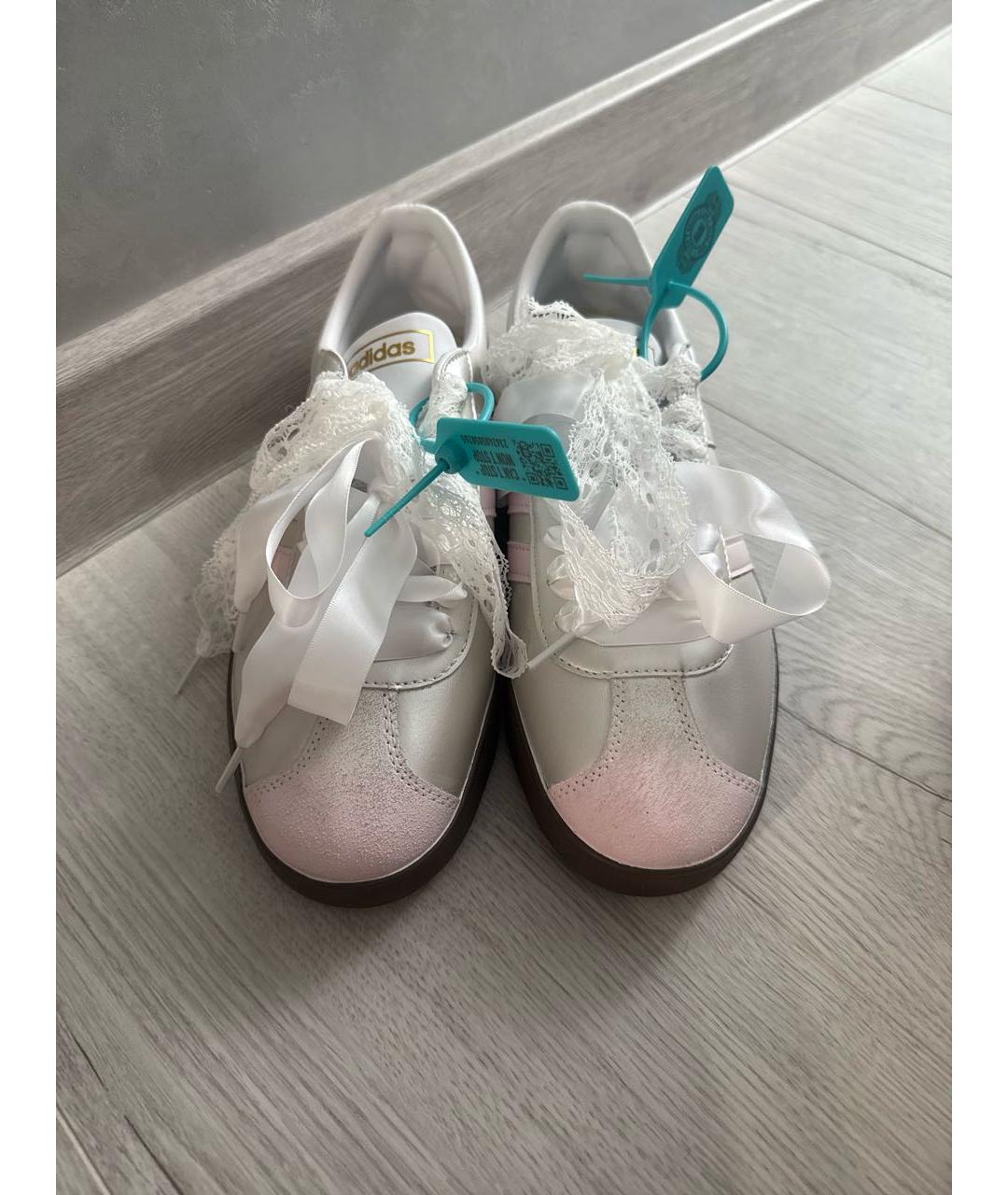 ADIDAS Серебряные замшевые кеды, фото 2