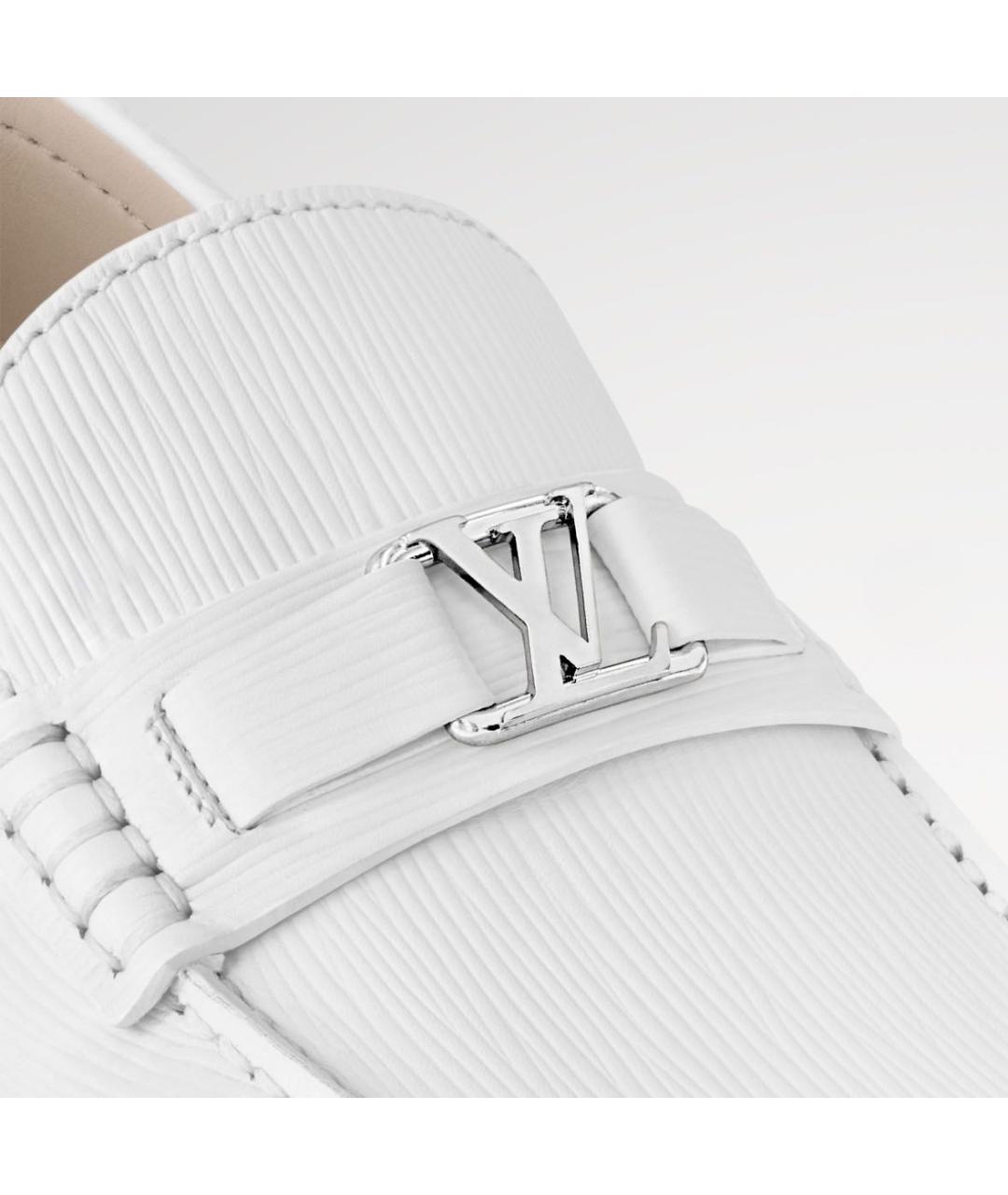 LOUIS VUITTON Белые кожаные мокасины, фото 4