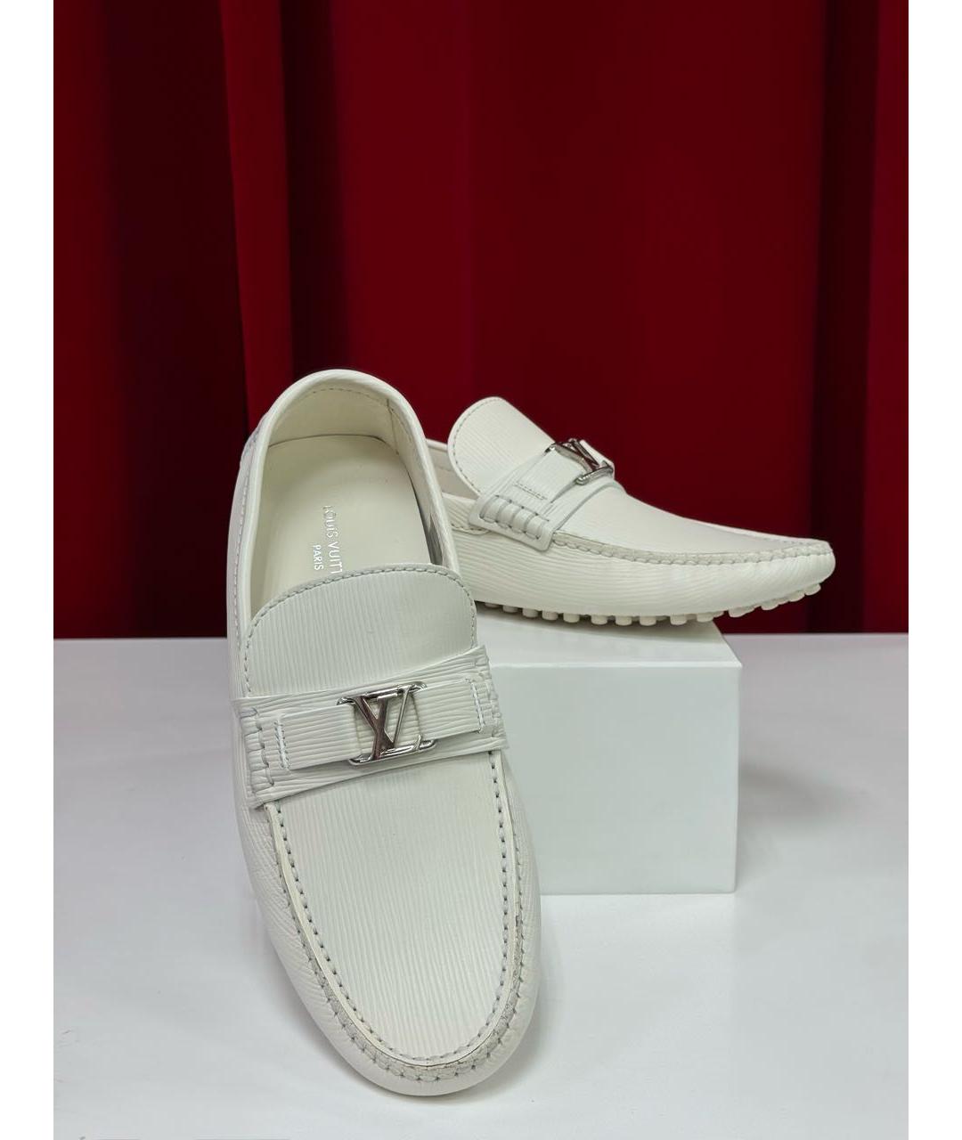 LOUIS VUITTON Белые кожаные мокасины, фото 7