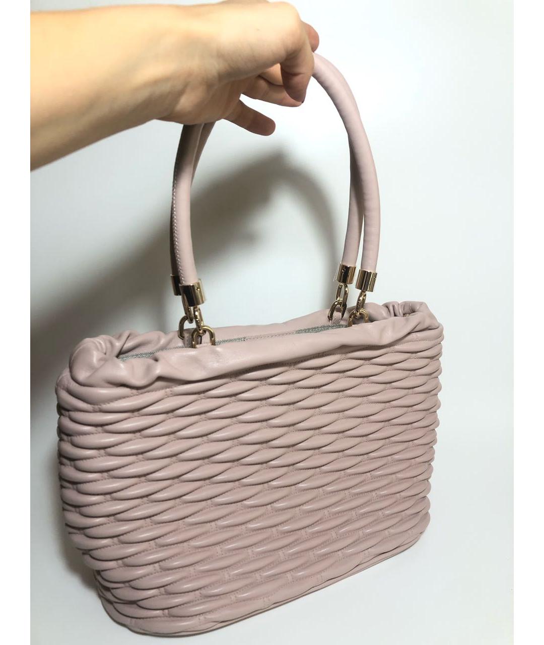 FURLA Розовая кожаная сумка с короткими ручками, фото 2