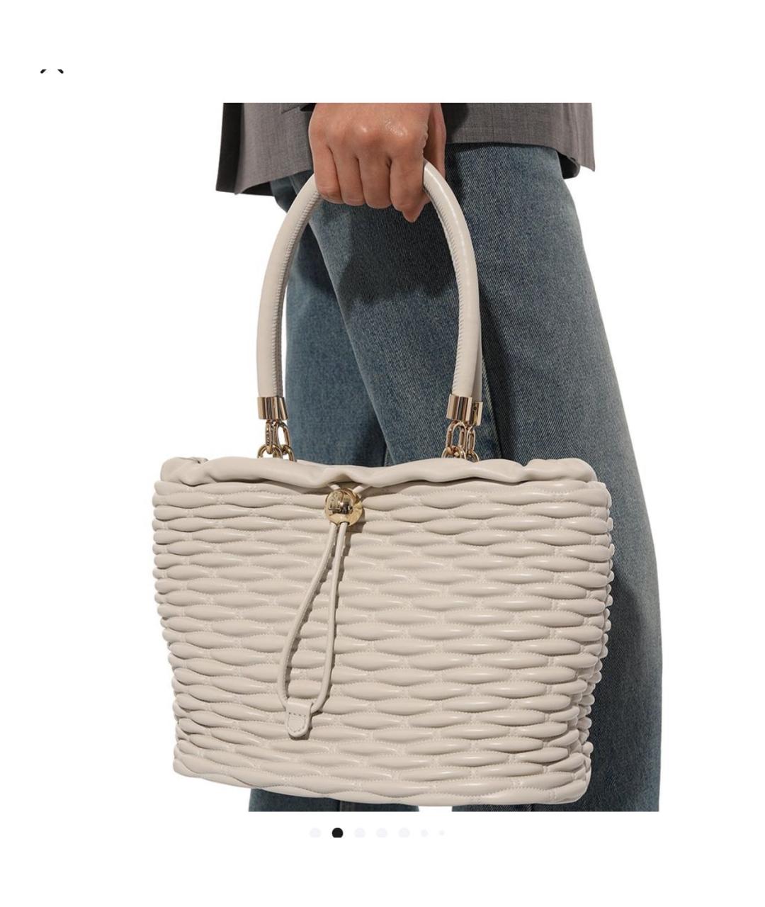 FURLA Розовая кожаная сумка с короткими ручками, фото 6