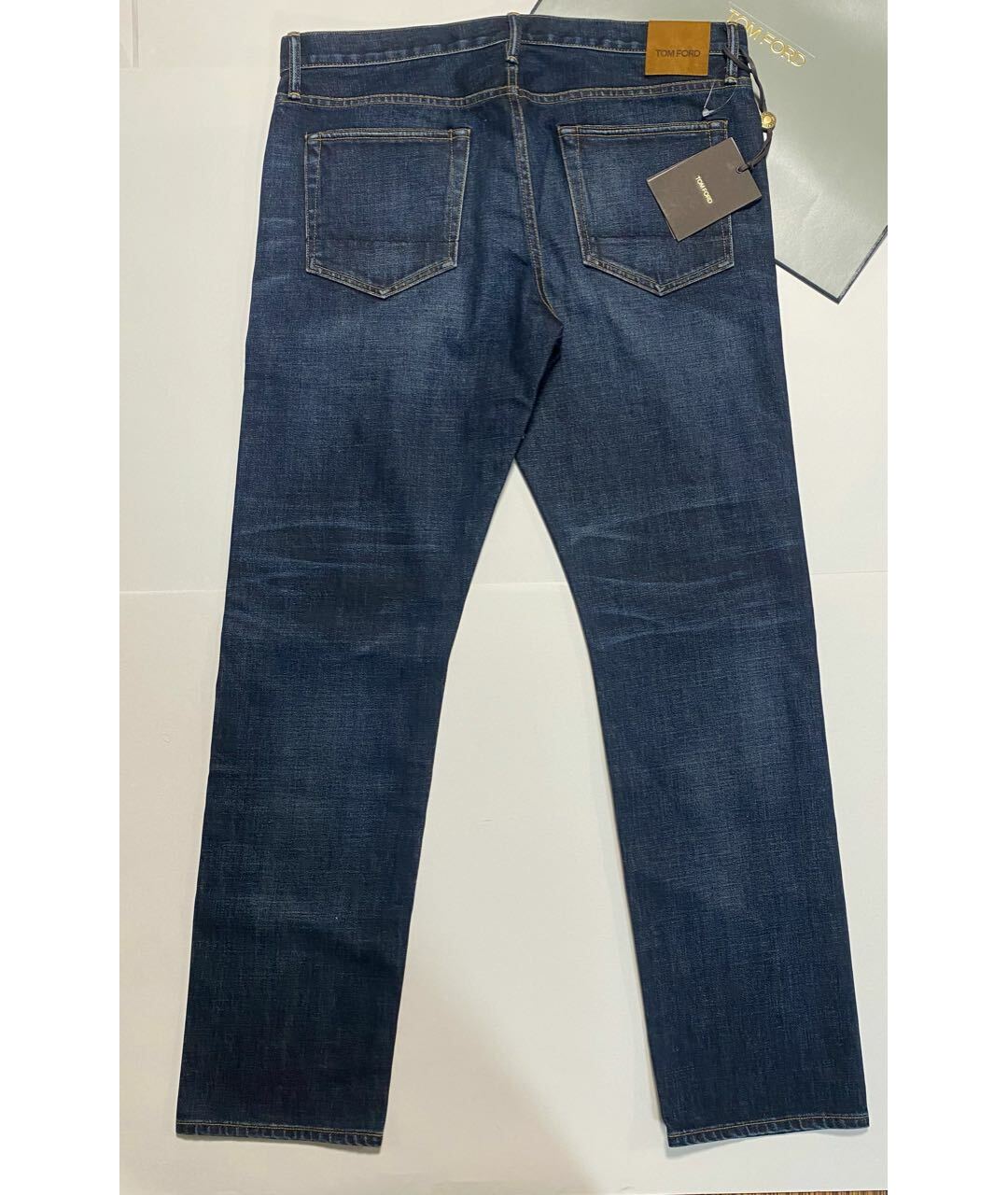 TOM FORD Синие хлопко-эластановые прямые джинсы, фото 2