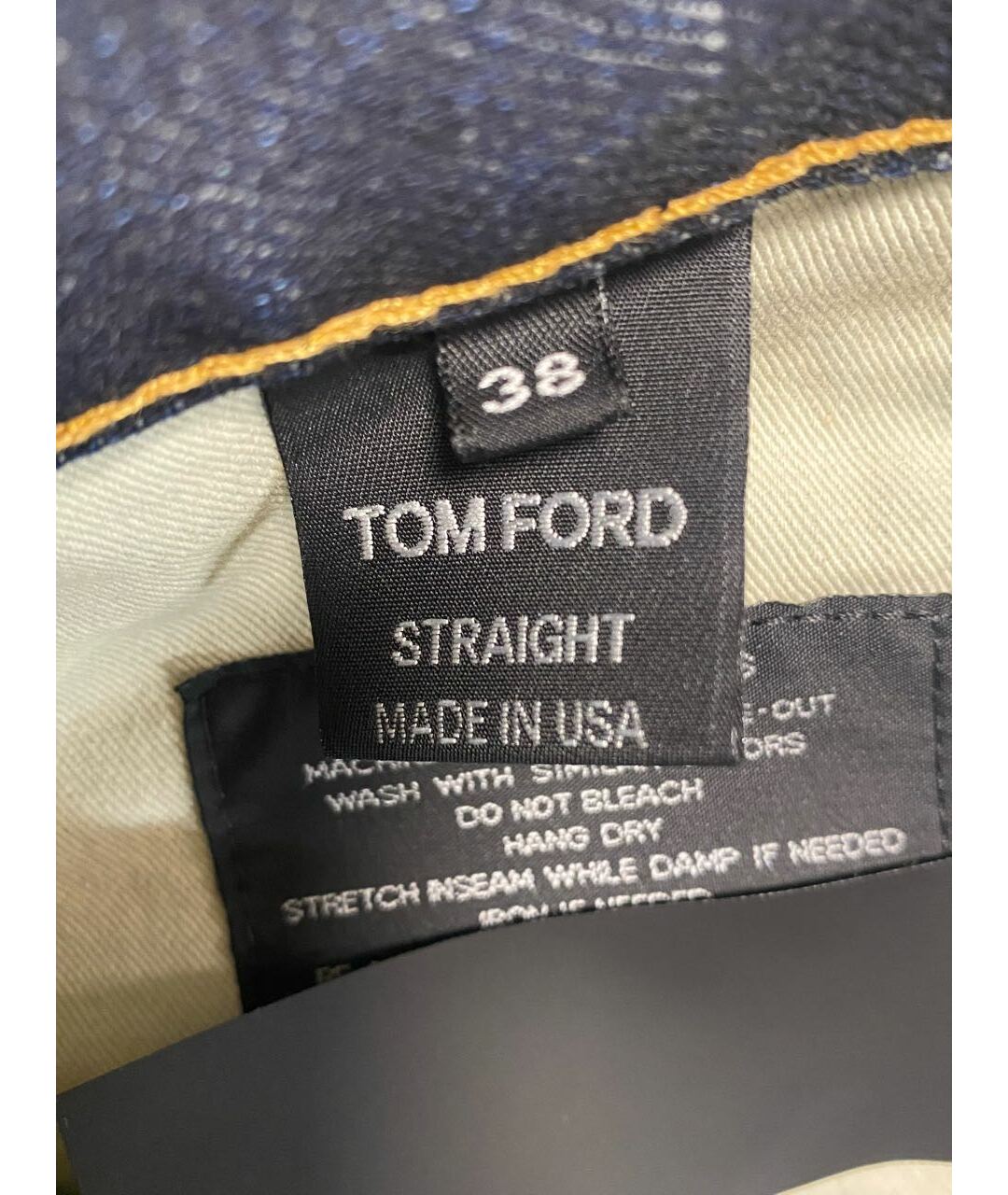 TOM FORD Синие хлопко-эластановые прямые джинсы, фото 3