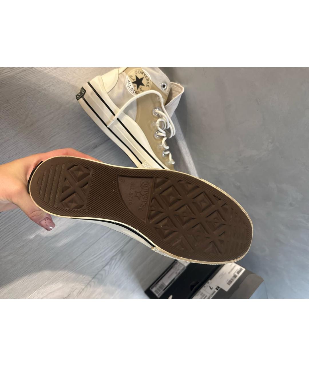 CONVERSE Бежевые резиновые кроссовки, фото 7