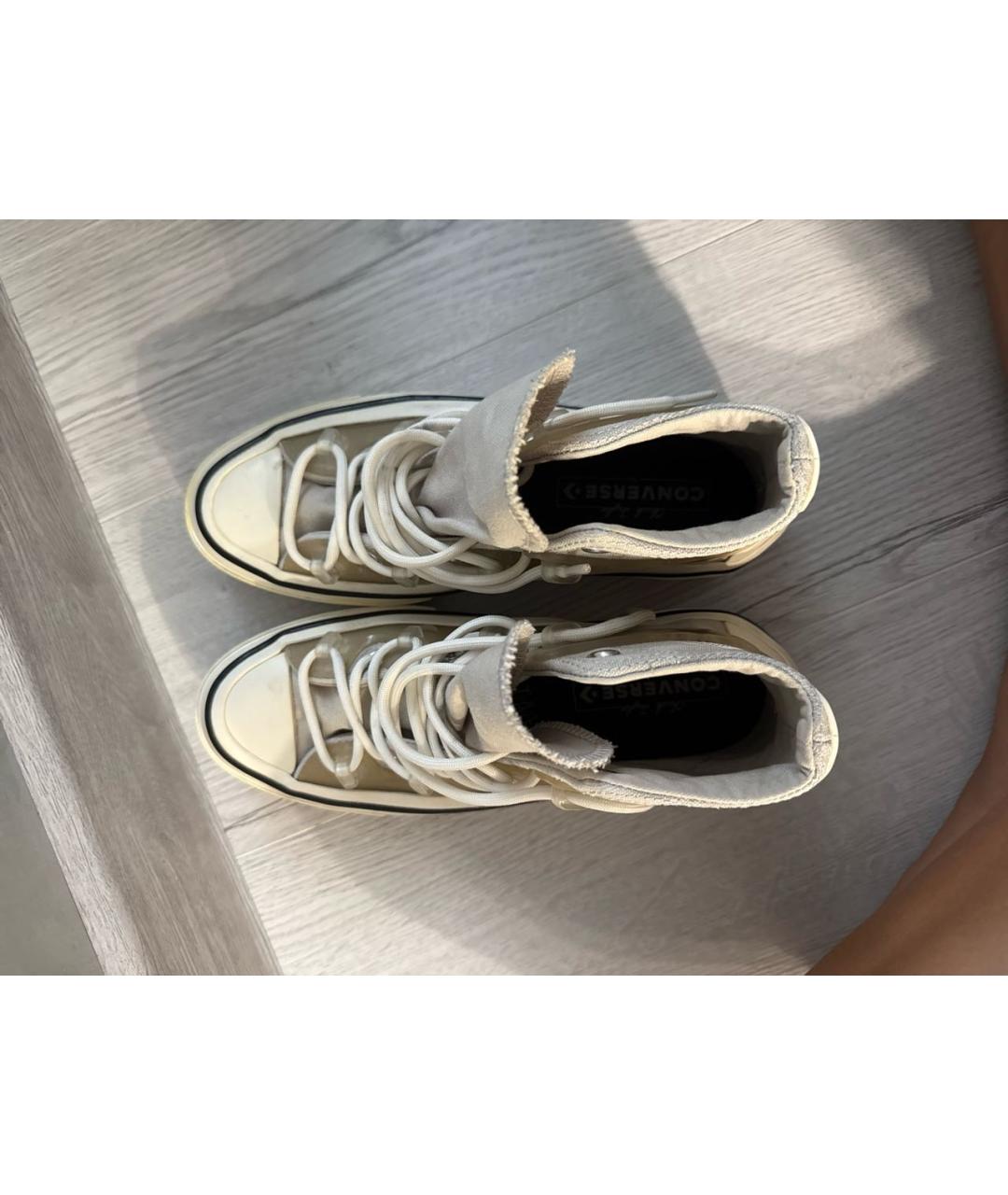 CONVERSE Бежевые резиновые кроссовки, фото 3