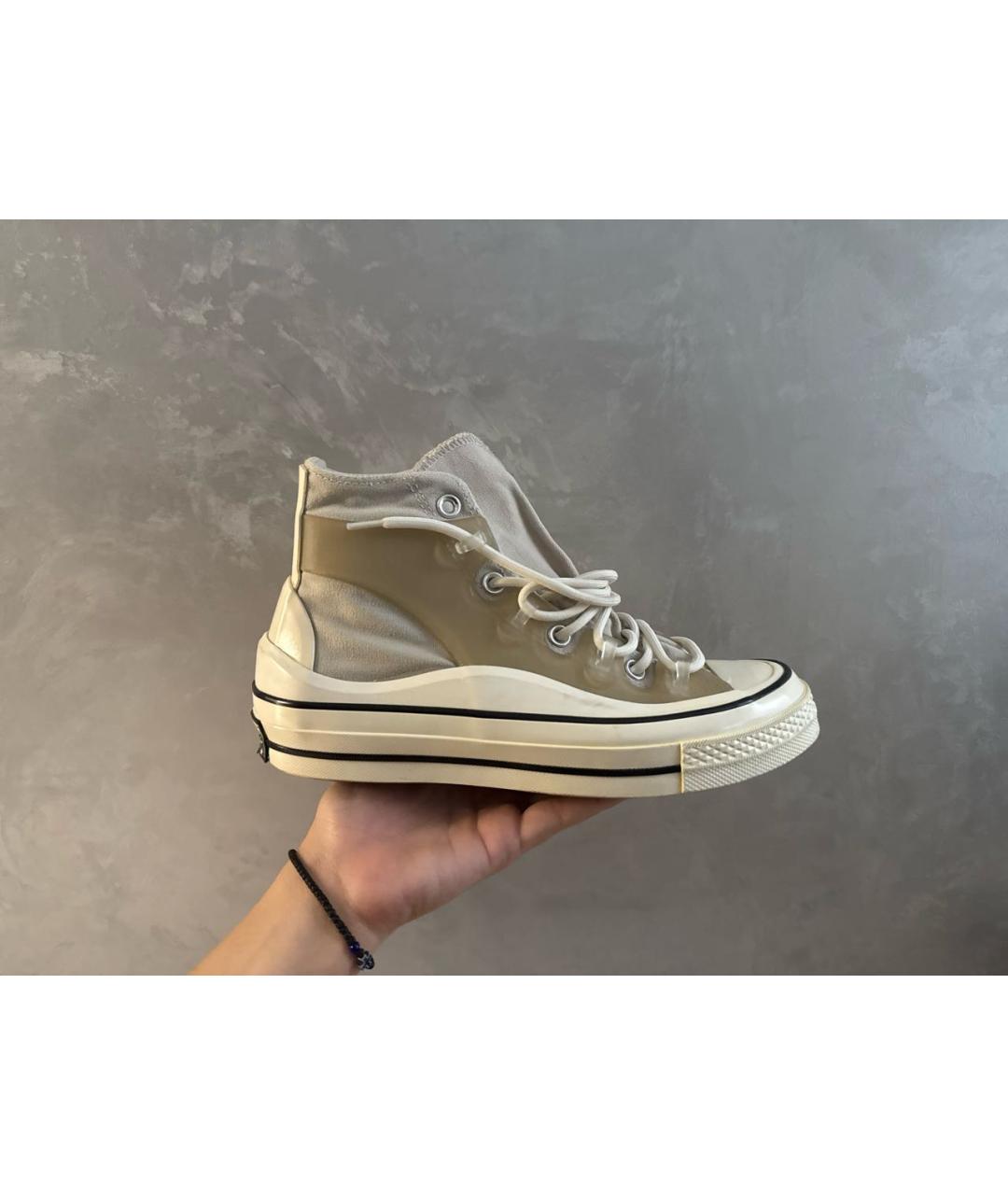 CONVERSE Бежевые резиновые кроссовки, фото 8