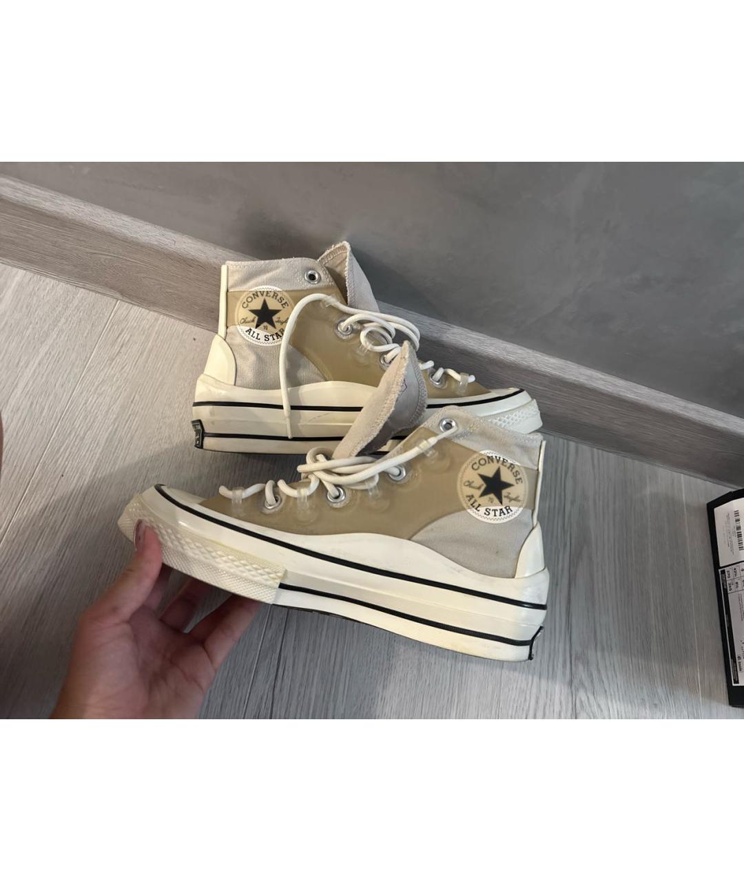 CONVERSE Бежевые резиновые кроссовки, фото 6