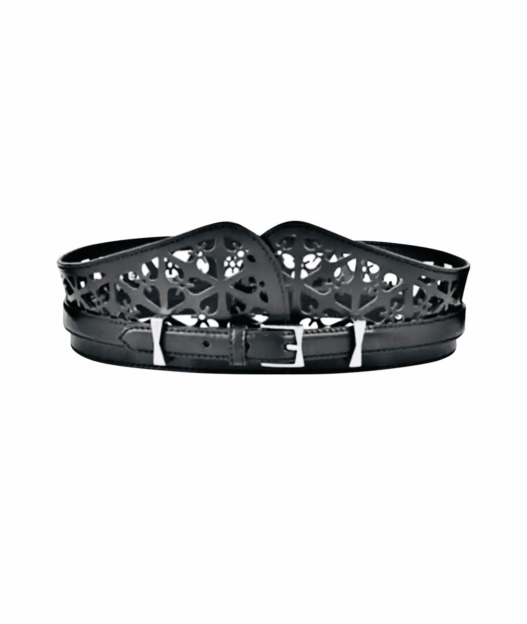 ALEXANDER MCQUEEN Черный кожаный ремень, фото 1