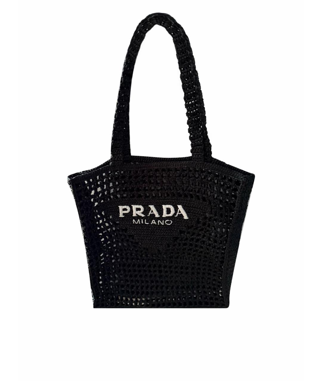 PRADA Черная пелетеная пляжная сумка, фото 1