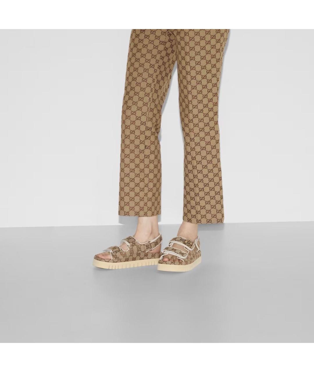 GUCCI Бежевые сандалии, фото 6