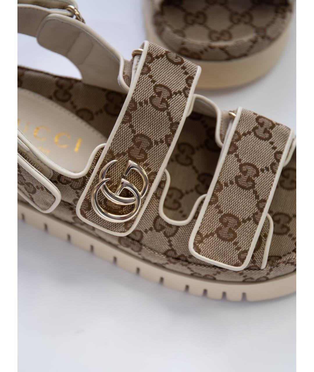GUCCI Бежевые сандалии, фото 3