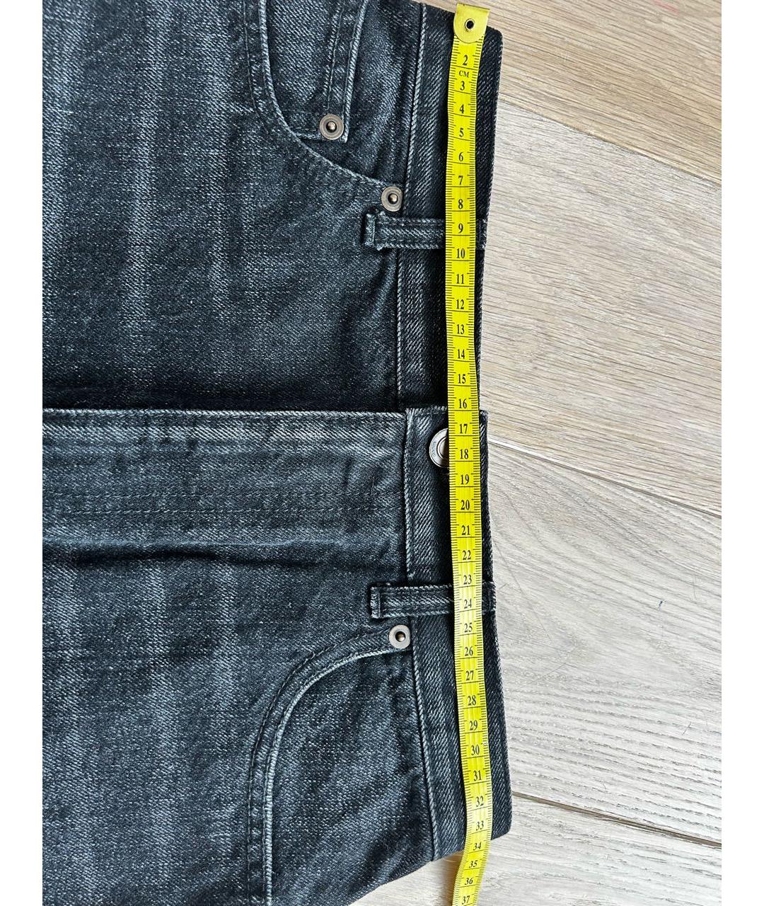 SAINT LAURENT Антрацитовая деним юбка мини, фото 5