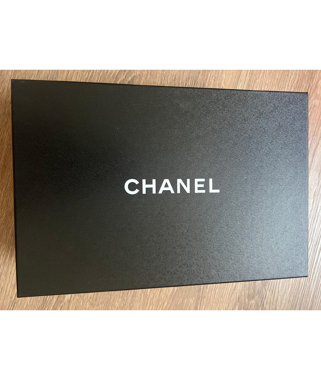 CHANEL Фиолетовые кожаные лодочки на низком каблуке, фото 7