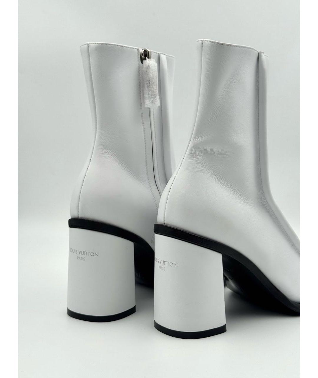 LOUIS VUITTON Белые кожаные сапоги, фото 4
