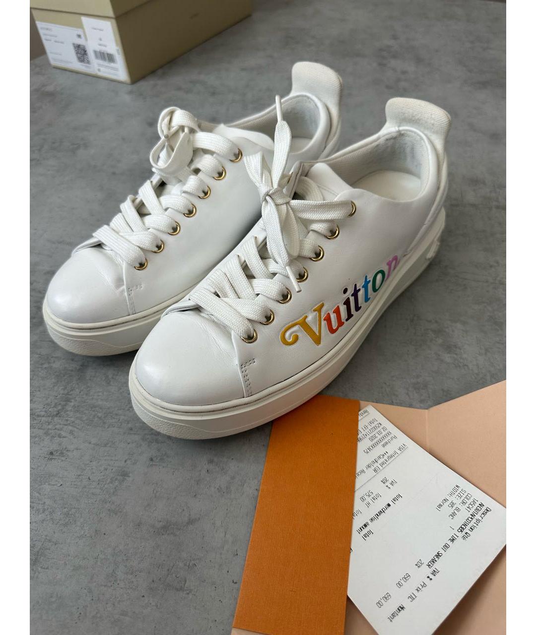 LOUIS VUITTON Белые кожаные кеды, фото 7