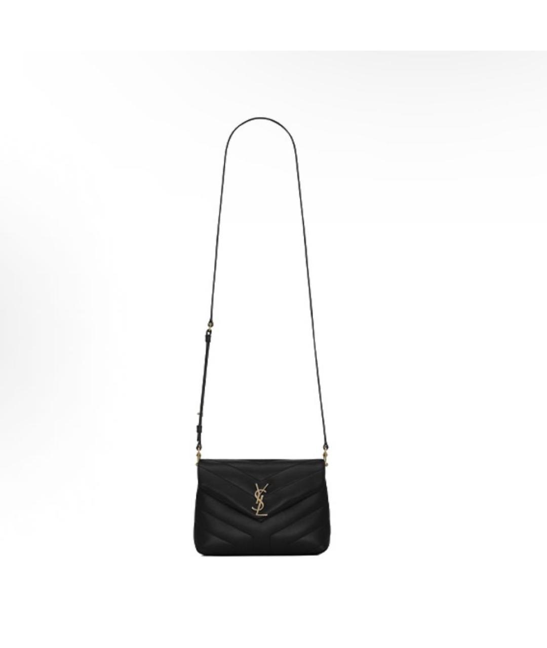 SAINT LAURENT Черная сумка через плечо из лакированной кожи, фото 6