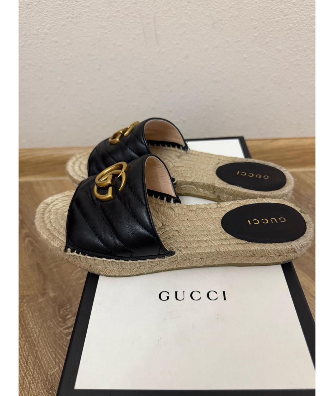 GUCCI Черные кожаные сандалии, фото 7