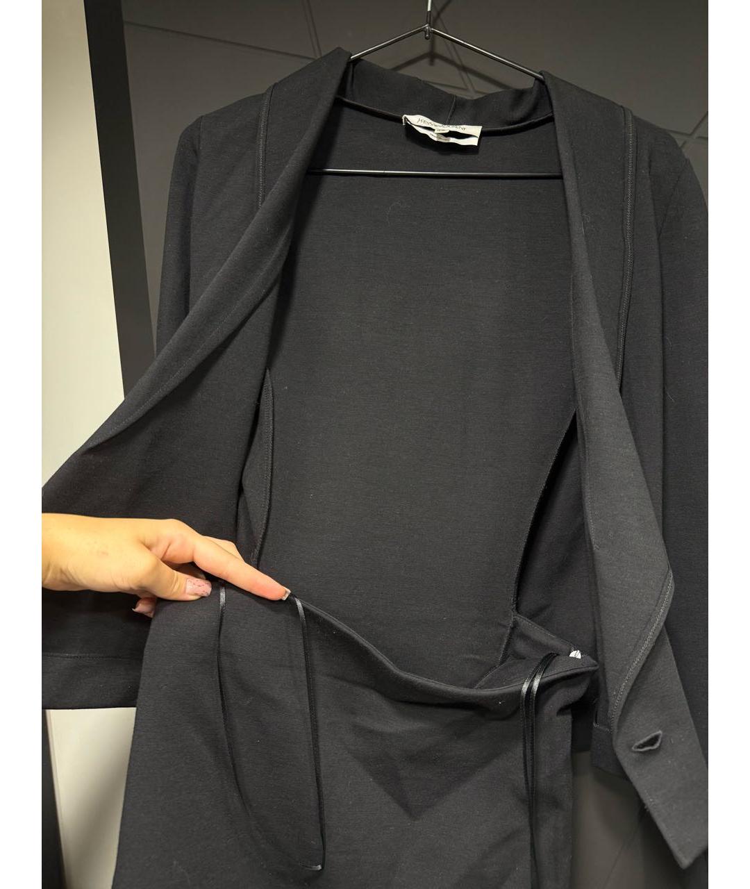 SAINT LAURENT Черное шерстяное вечернее платье, фото 4