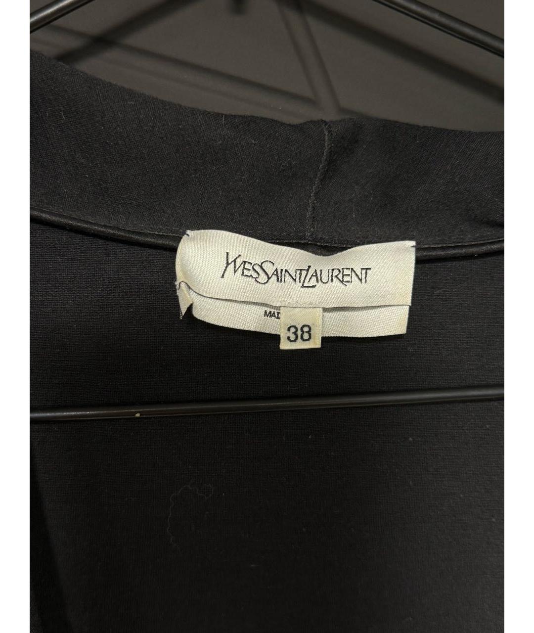 SAINT LAURENT Черное шерстяное вечернее платье, фото 3
