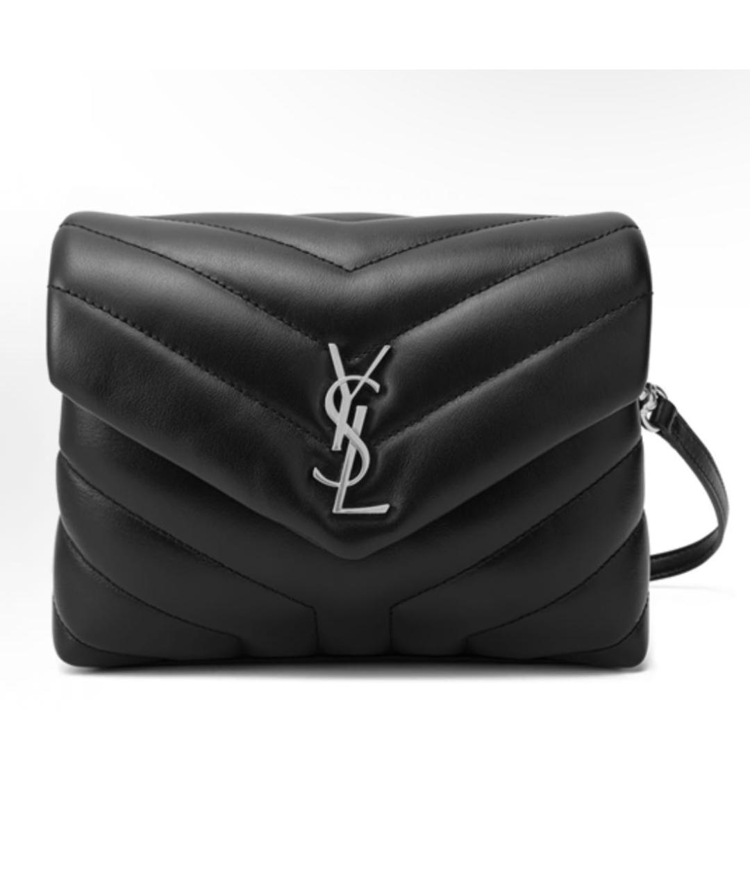 SAINT LAURENT Черная кожаная сумка через плечо, фото 2
