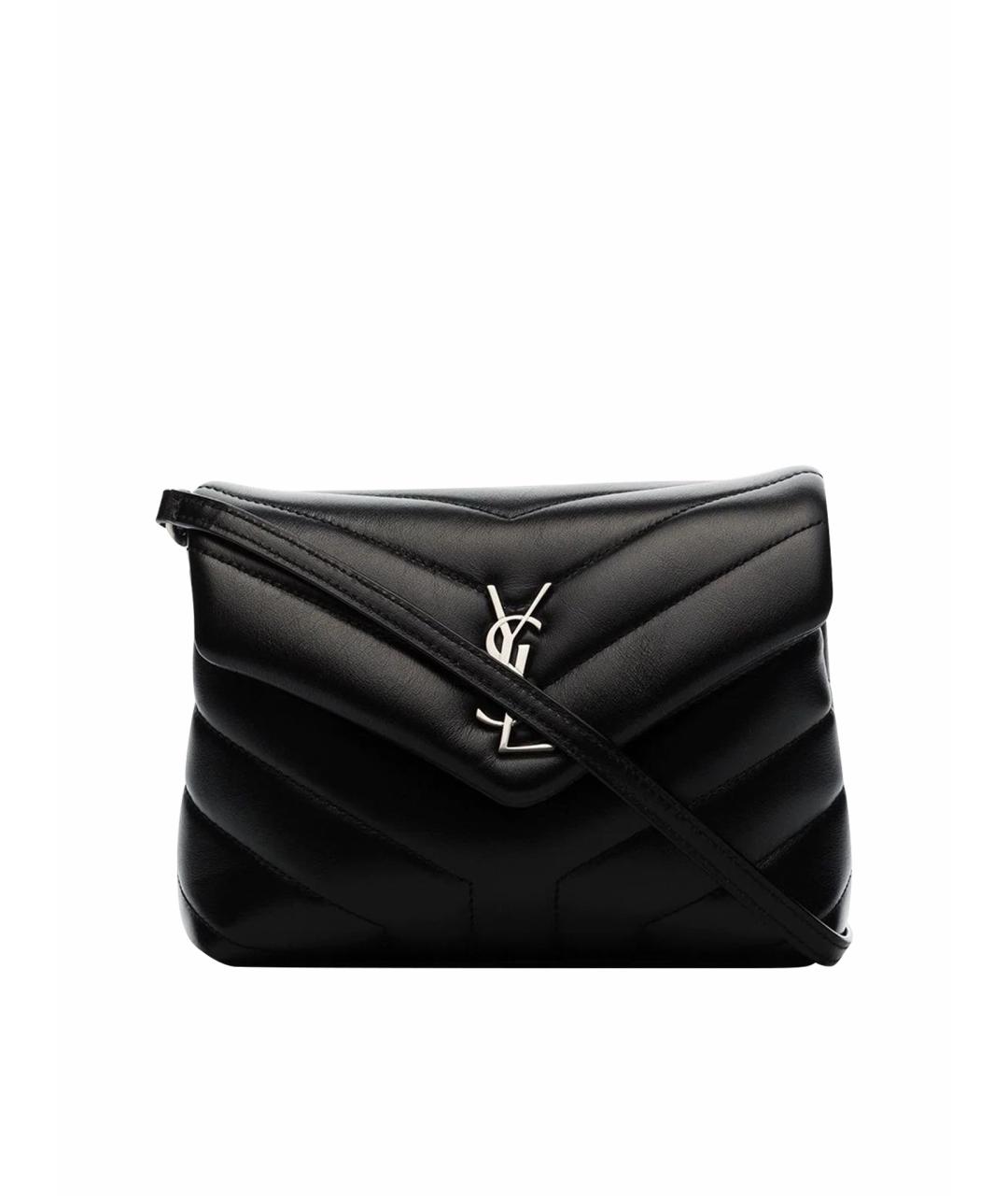 SAINT LAURENT Черная кожаная сумка через плечо, фото 1