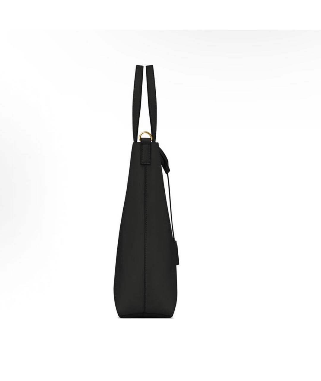 SAINT LAURENT Черная кожаная сумка тоут, фото 5