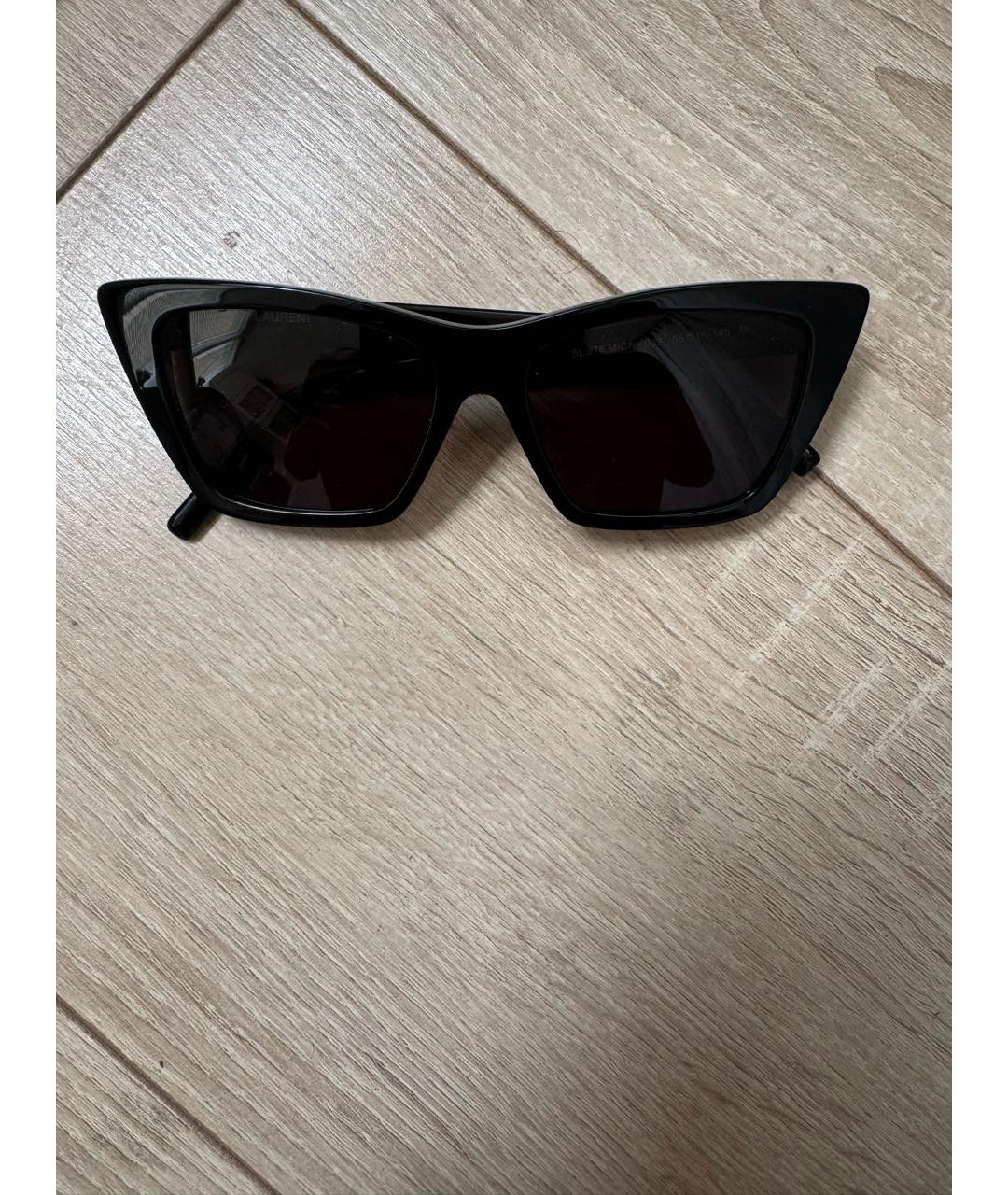 SAINT LAURENT Черные пластиковые солнцезащитные очки, фото 8