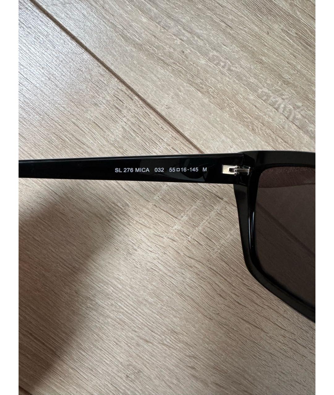 SAINT LAURENT Черные пластиковые солнцезащитные очки, фото 4