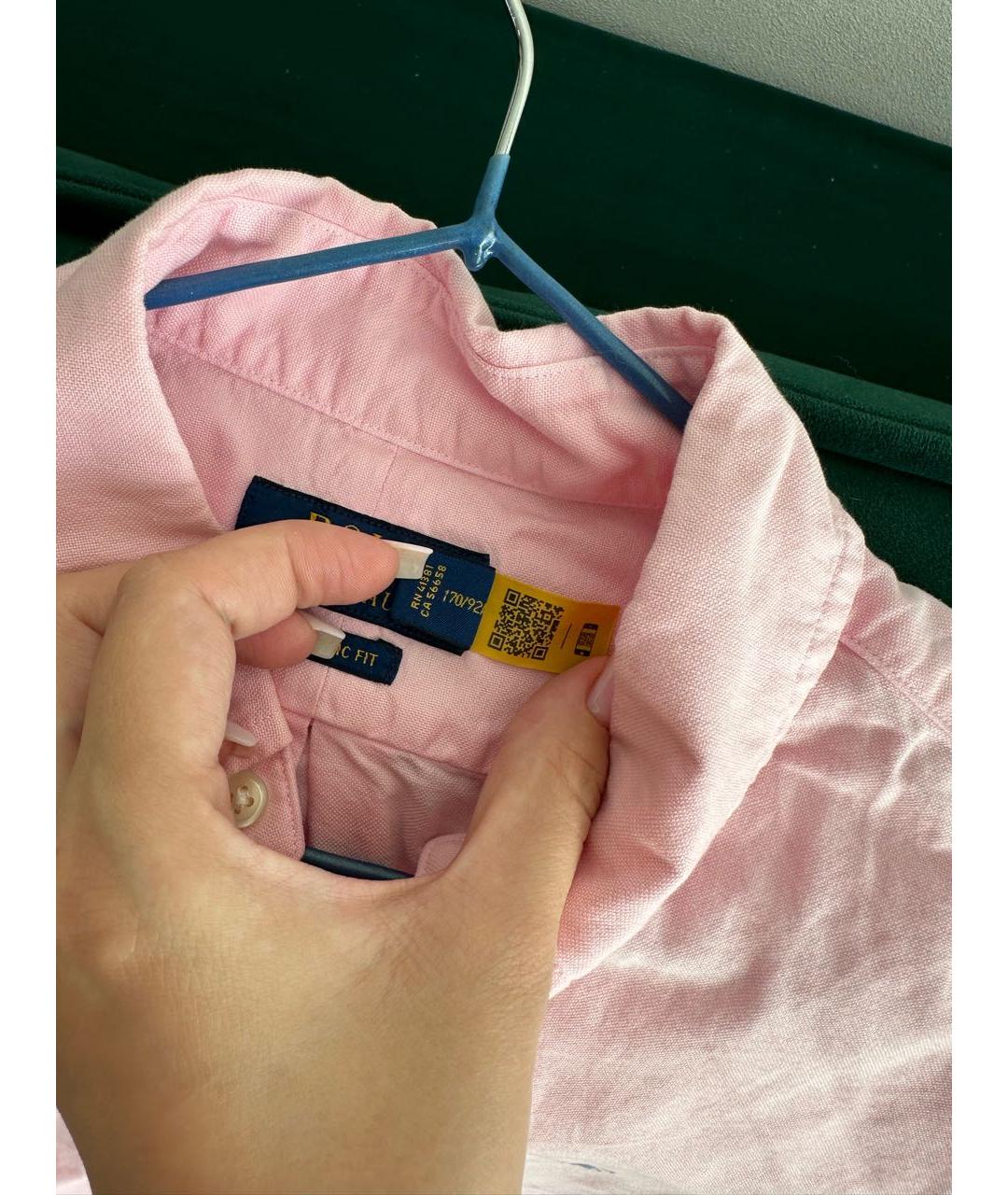 POLO RALPH LAUREN Розовая хлопковая рубашка, фото 4
