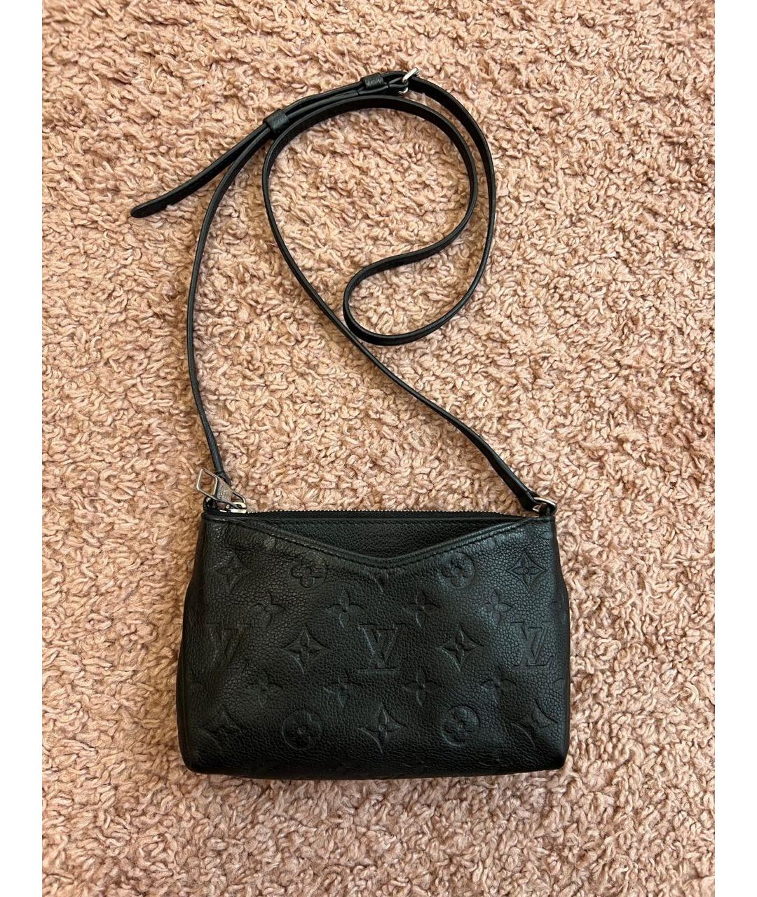 LOUIS VUITTON Черная кожаная сумка через плечо, фото 2