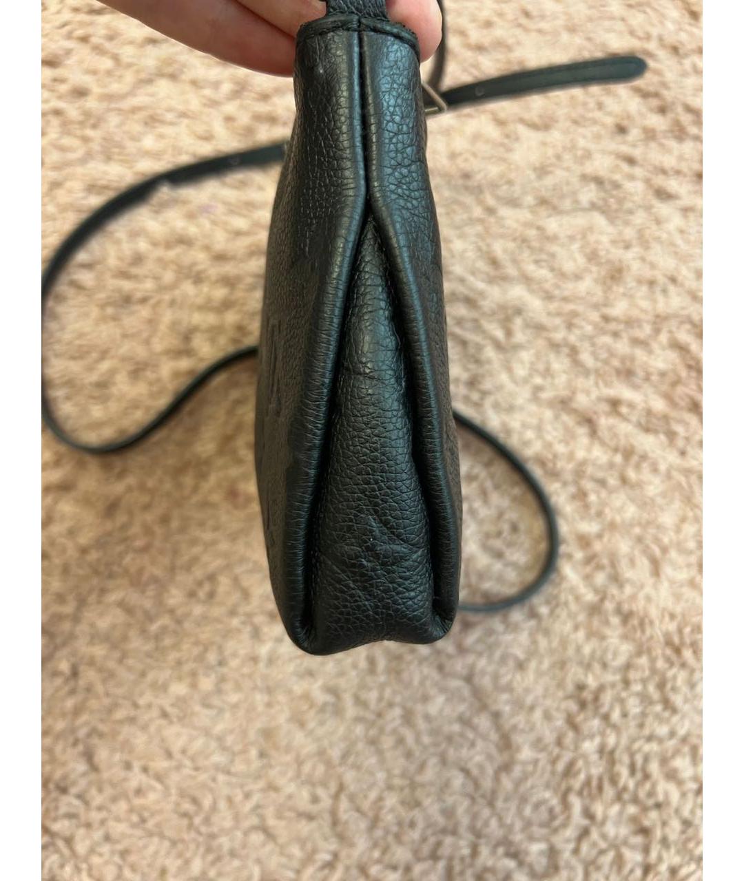 LOUIS VUITTON Черная кожаная сумка через плечо, фото 5