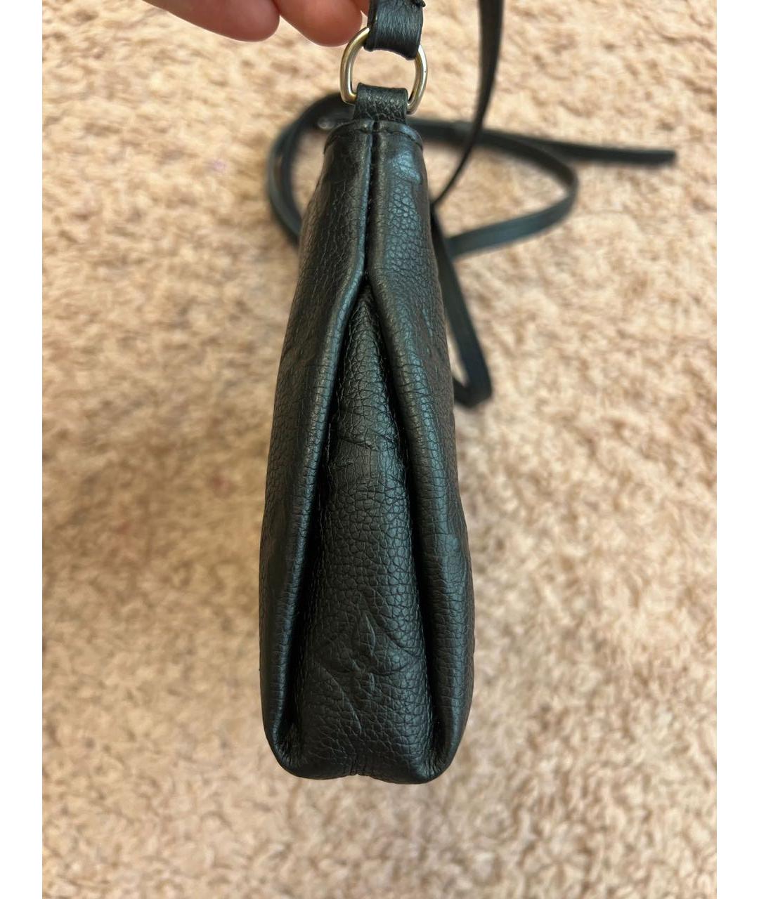 LOUIS VUITTON Черная кожаная сумка через плечо, фото 4