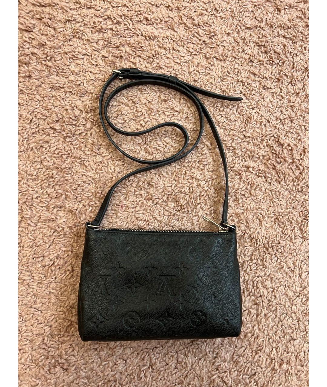 LOUIS VUITTON Черная кожаная сумка через плечо, фото 3