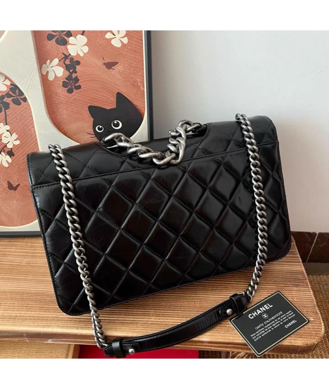 CHANEL Черная кожаная сумка через плечо, фото 4