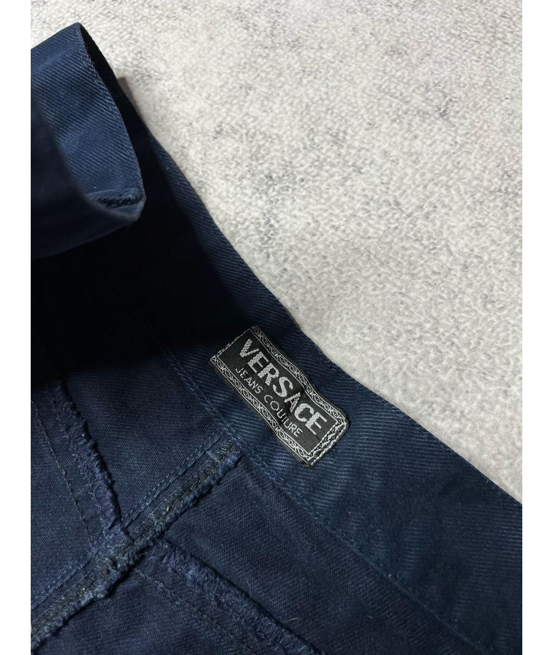 VERSACE JEANS COUTURE Темно-синяя хлопковая юбка миди, фото 7