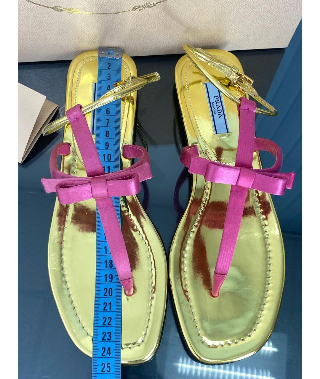 PRADA Розовые кожаные босоножки, фото 6