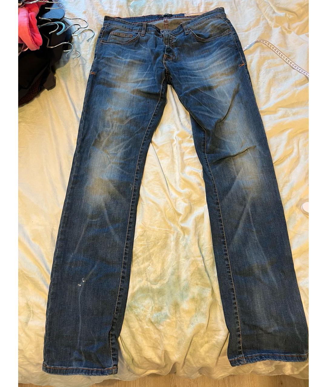 VERSACE Темно-синие хлопковые прямые джинсы, фото 6