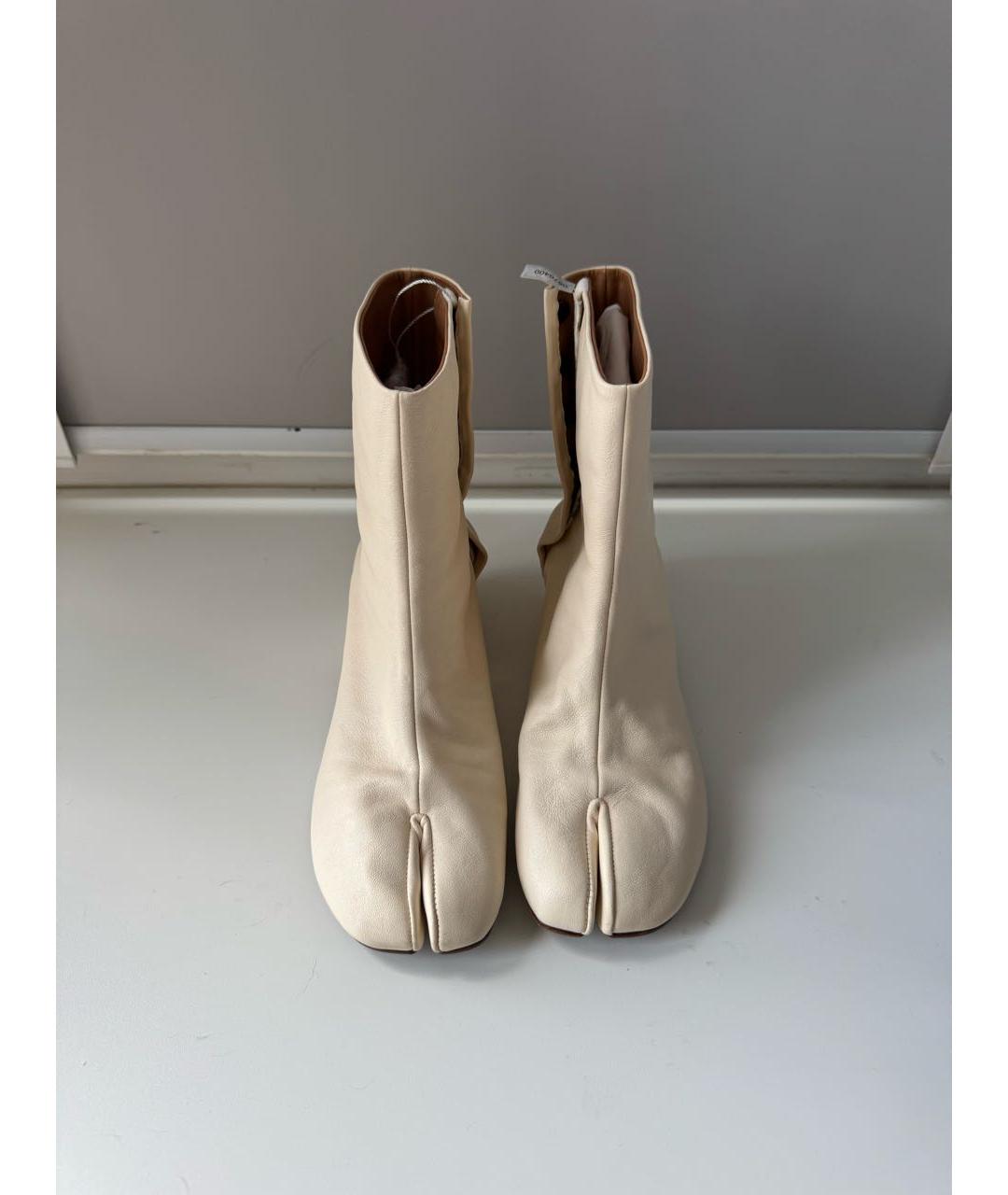 MAISON MARGIELA Белые кожаные ботильоны, фото 2