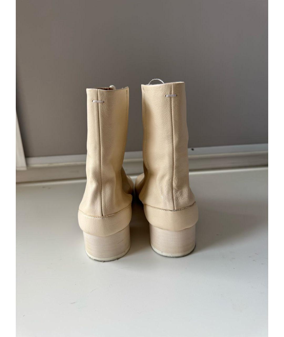 MAISON MARGIELA Белые кожаные ботильоны, фото 4