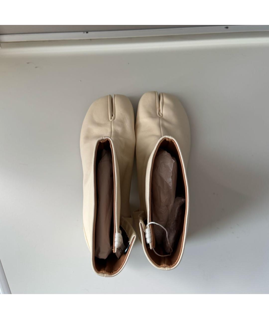 MAISON MARGIELA Белые кожаные ботильоны, фото 3
