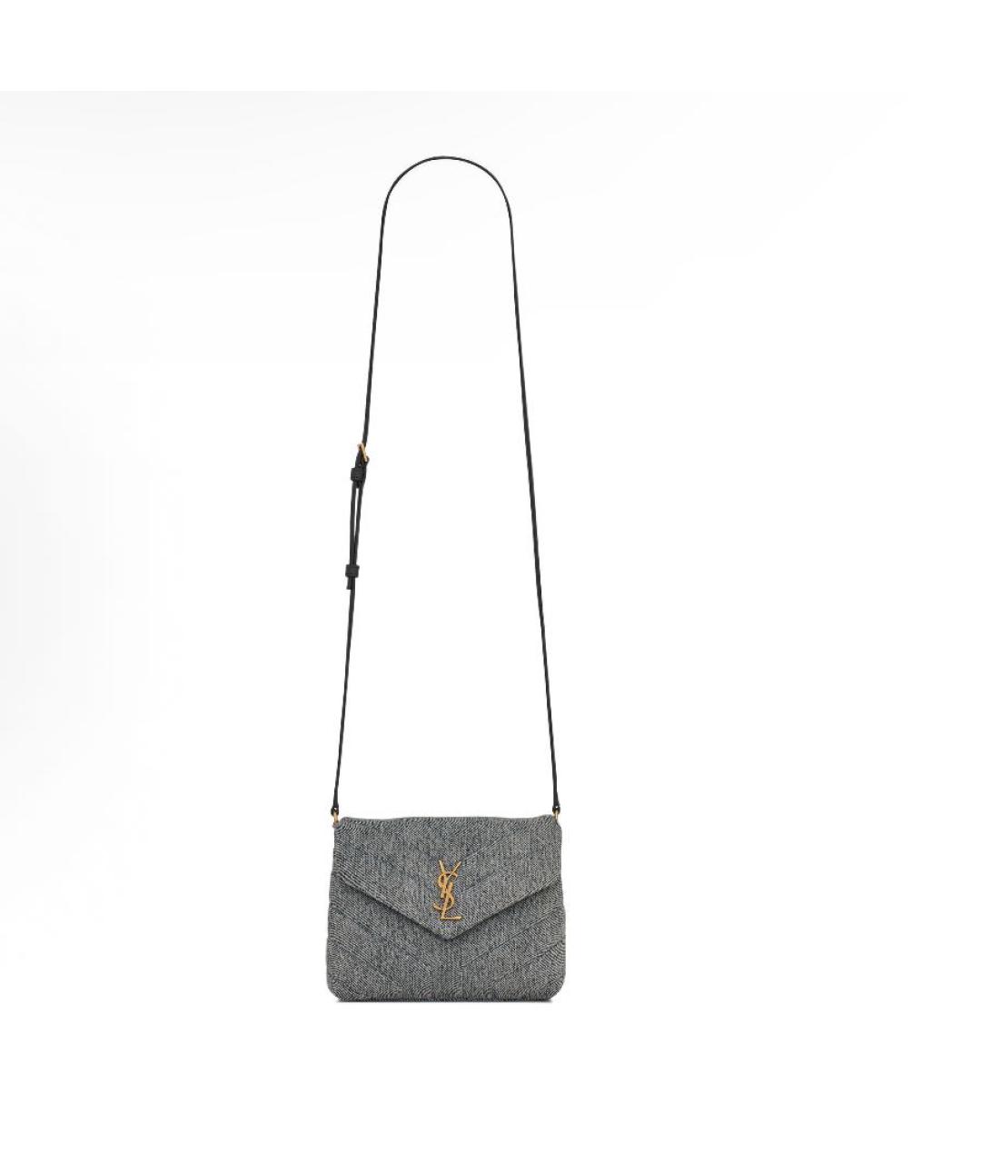 SAINT LAURENT Серая сумка через плечо, фото 2