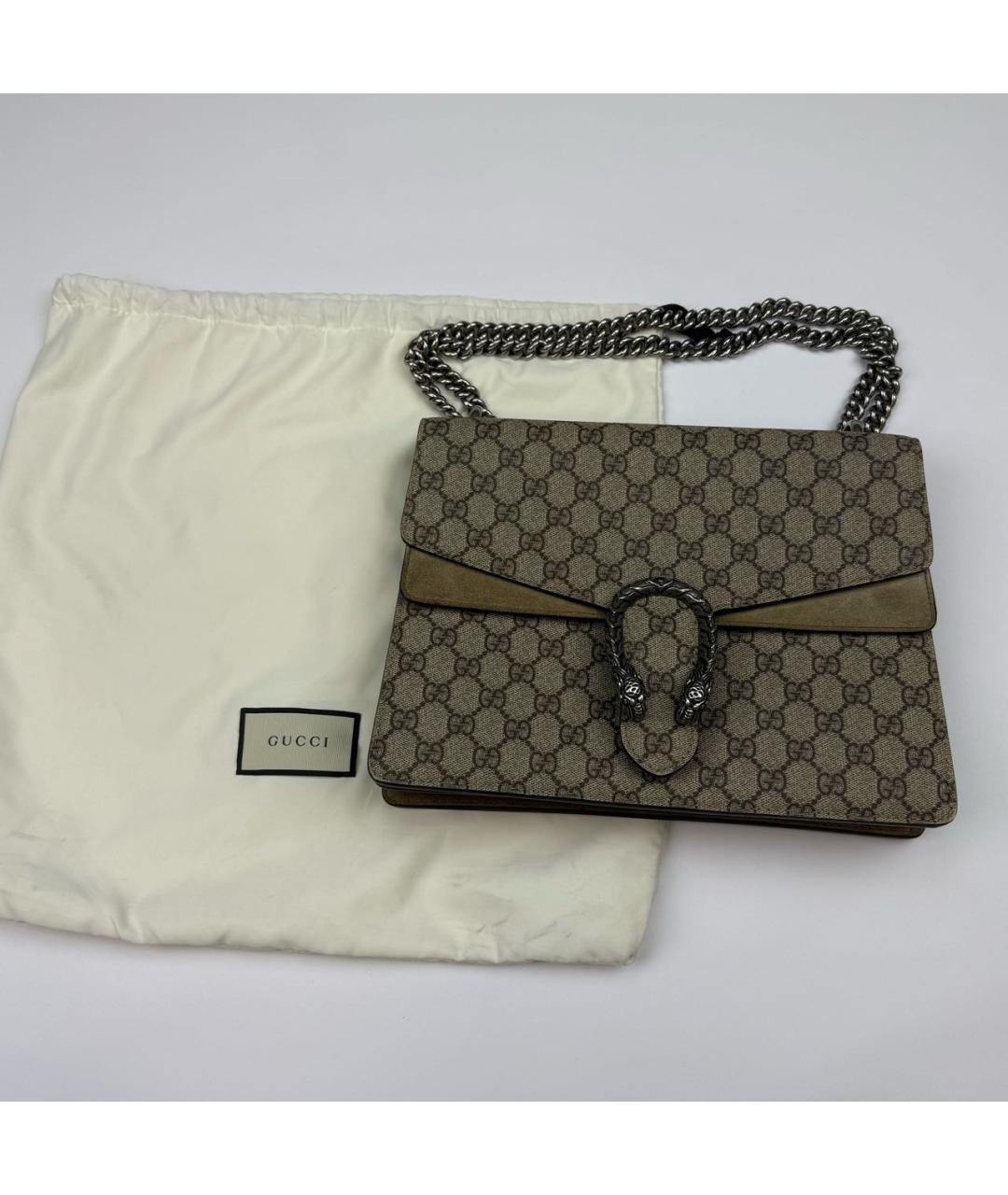 GUCCI Бежевая кожаная сумка через плечо, фото 3