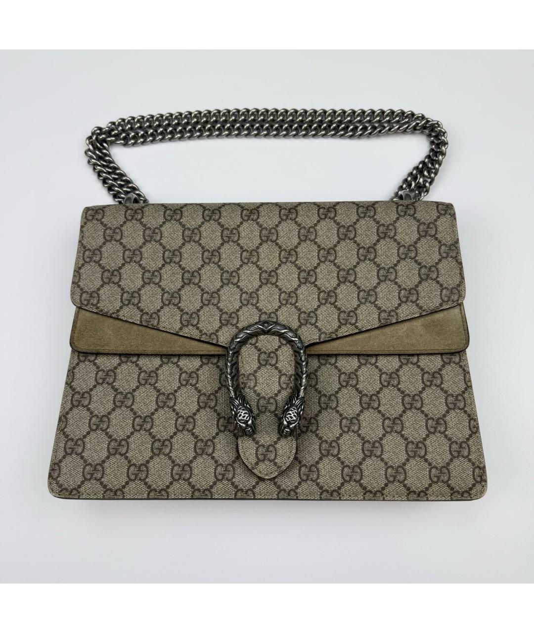 GUCCI Бежевая кожаная сумка через плечо, фото 9
