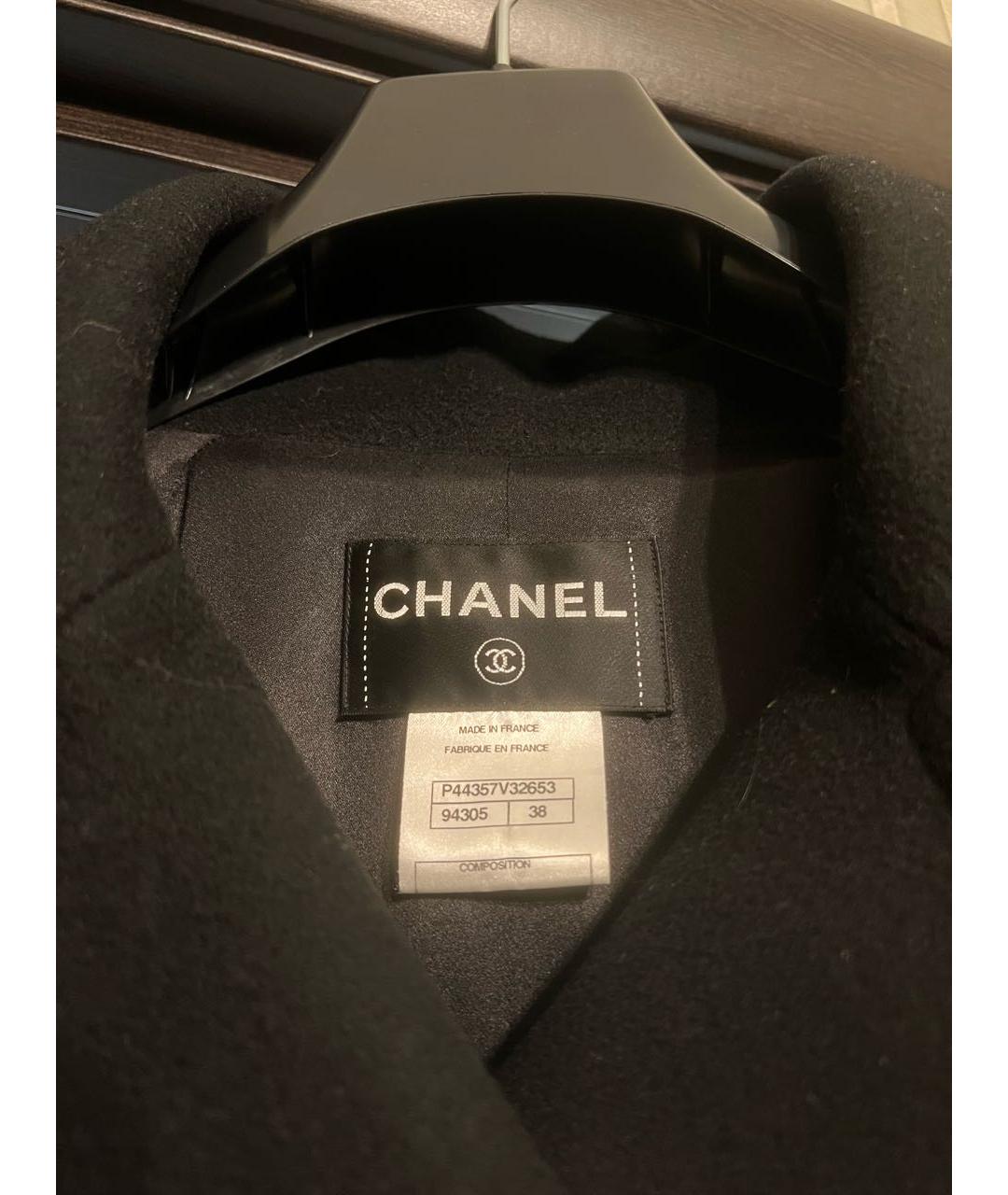 CHANEL Черное шерстяное пальто, фото 3