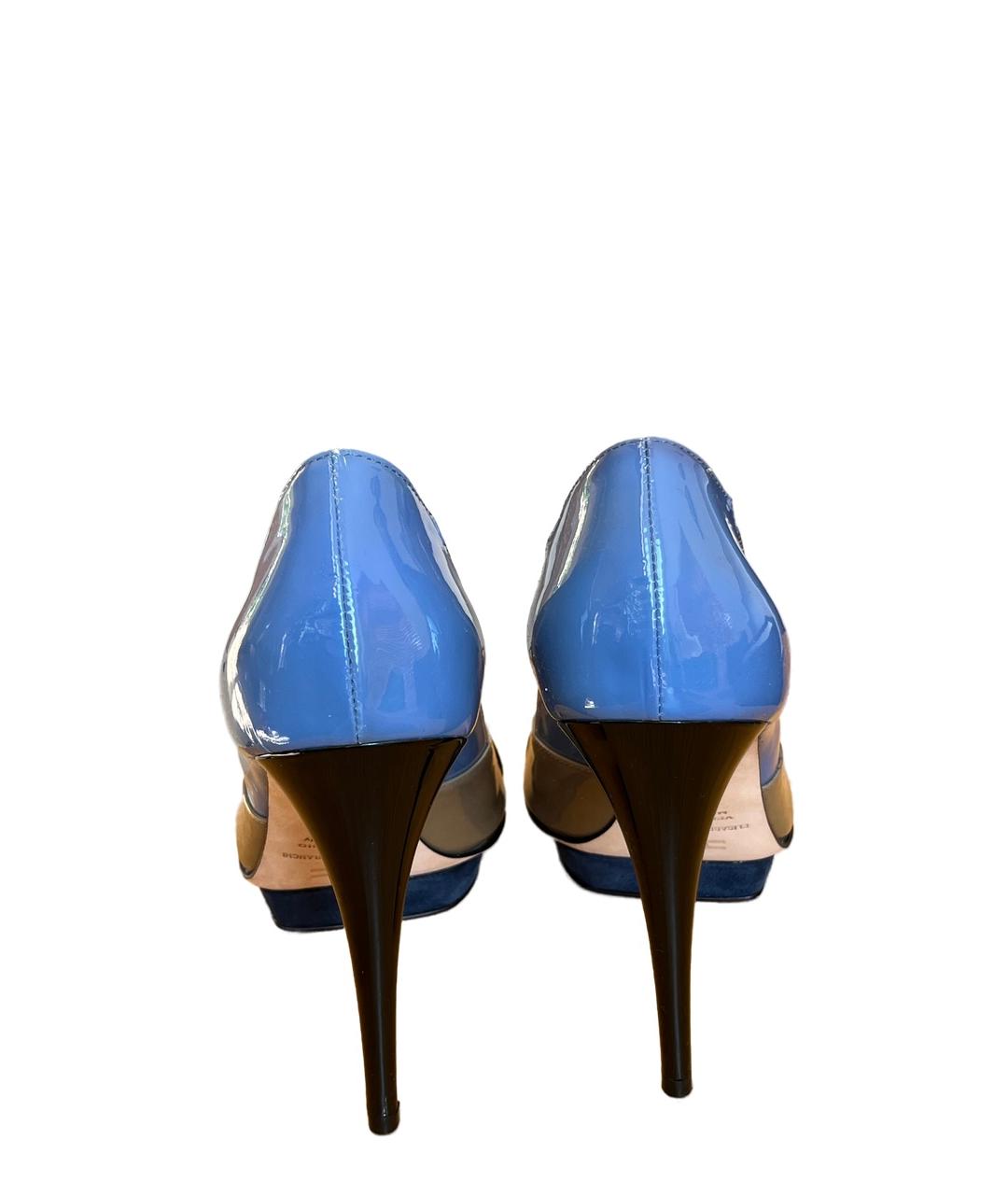 ELISABETTA FRANCHI Голубые туфли из лакированной кожи, фото 2