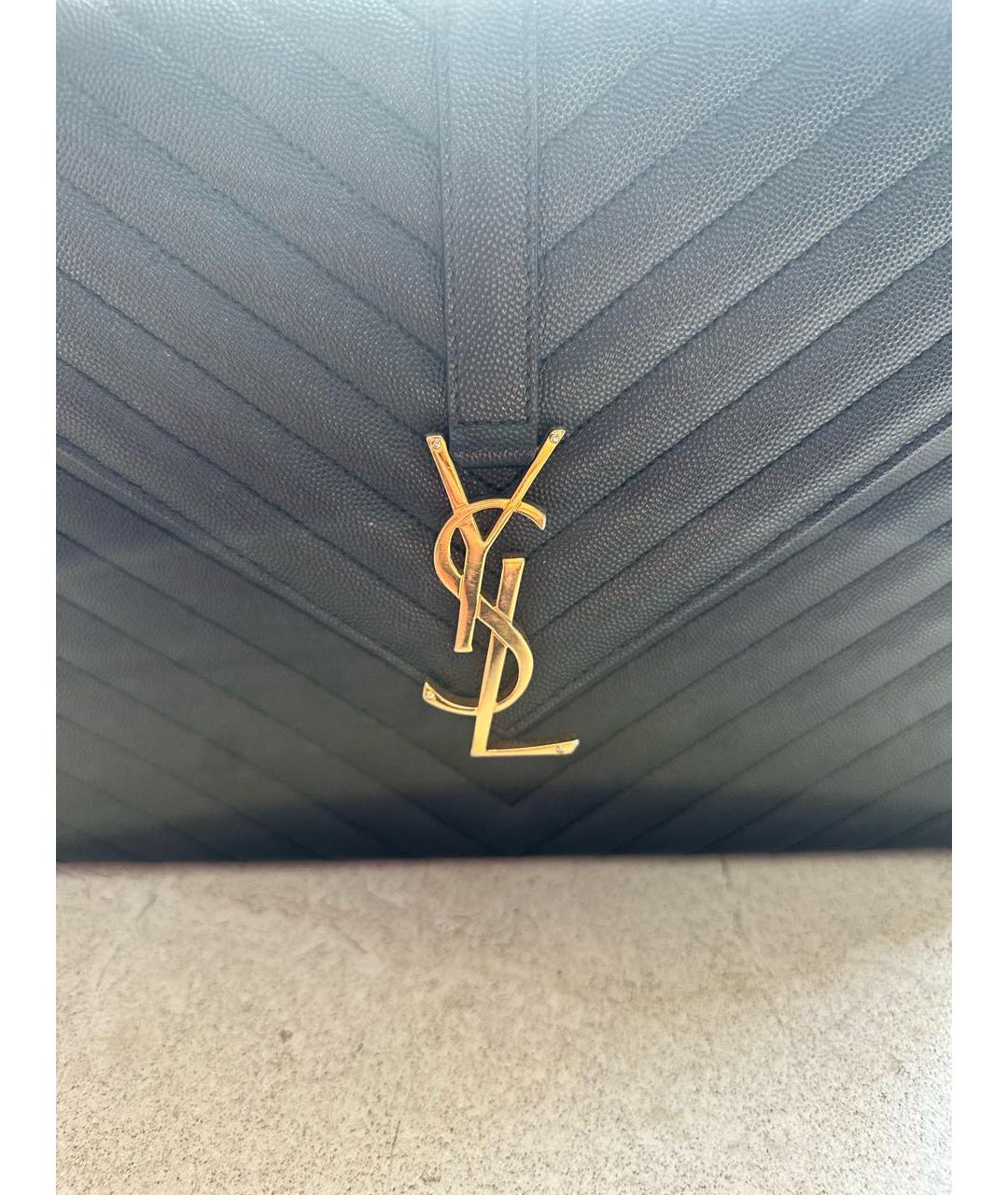 SAINT LAURENT Черная кожаная сумка через плечо, фото 5