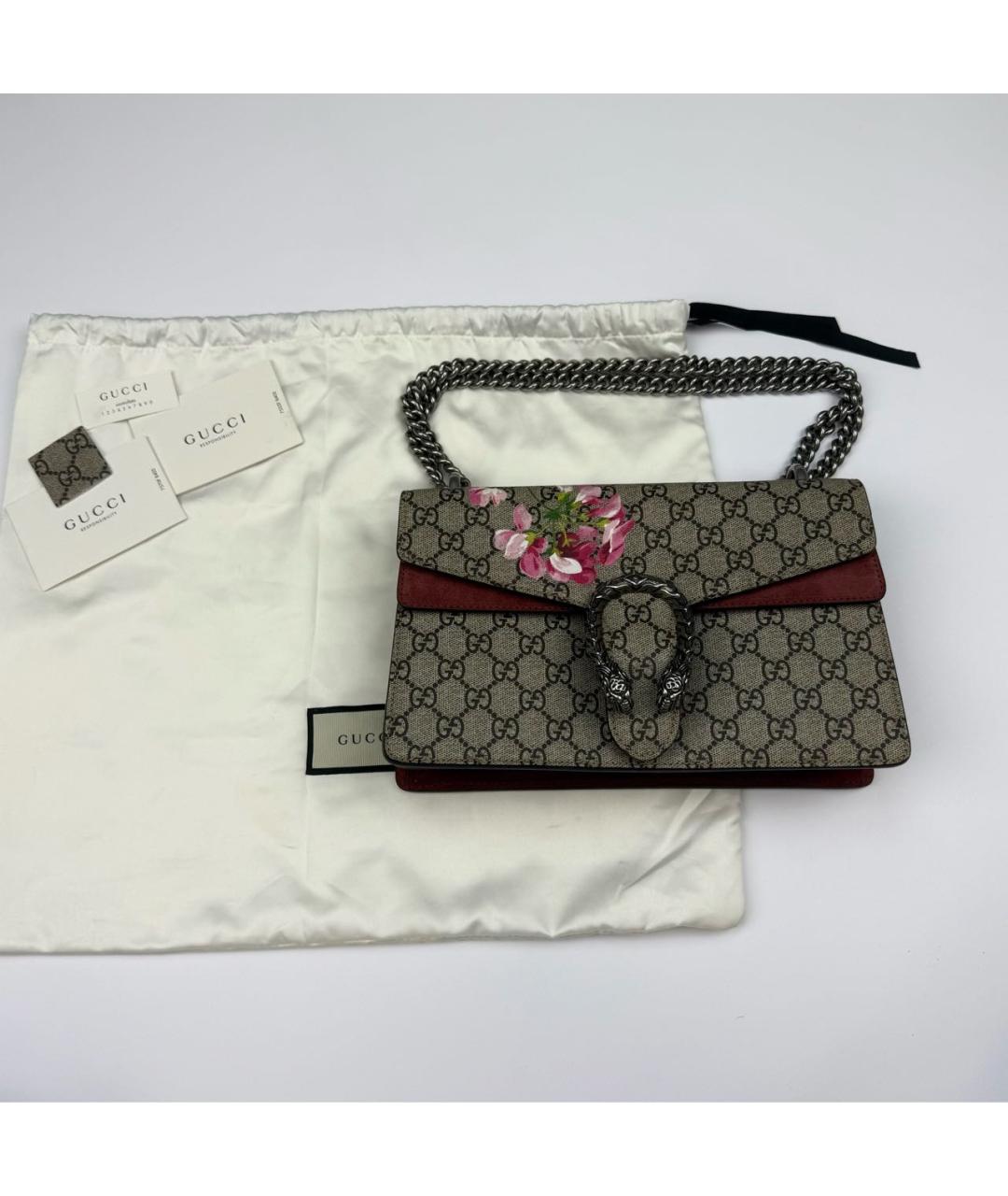 GUCCI Бежевая кожаная сумка через плечо, фото 3