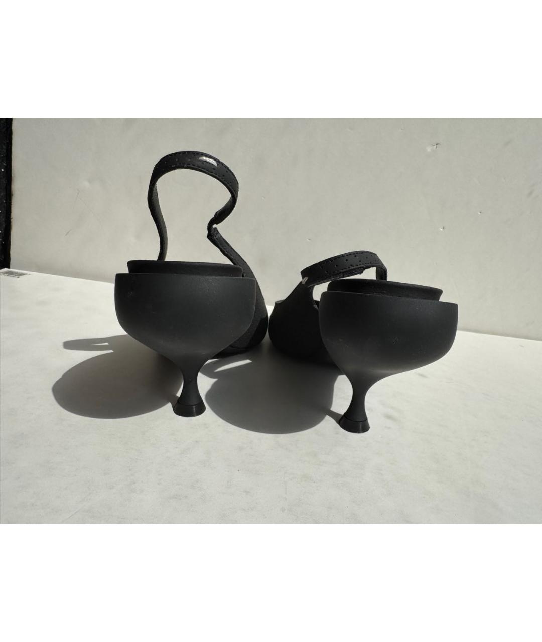 MAISON MARGIELA Черные кожаные туфли, фото 6
