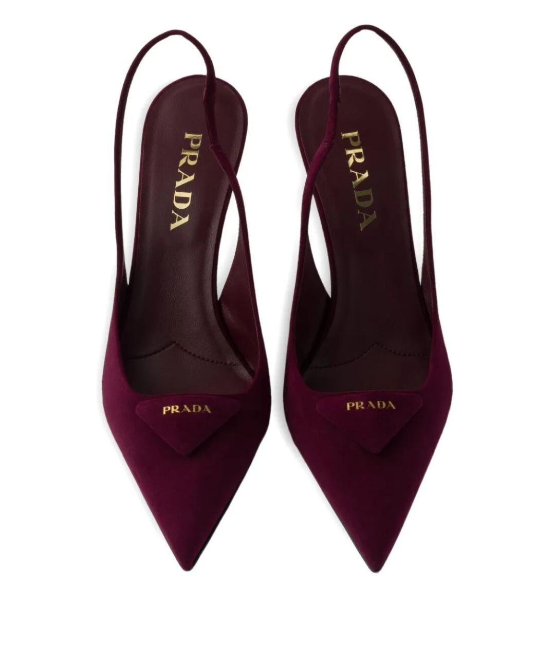 PRADA Бордовые замшевые туфли, фото 3